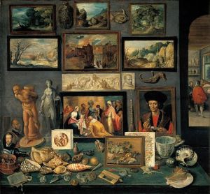 A corner of a cabinet, painted by Frans II Francken in 1636 reveals the range of connoisseurship a Baroque-era virtuoso might evince