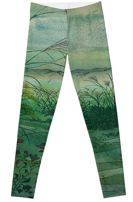 The Green, Green Grass of Home Leggings from Redbubble