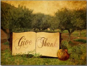 Buy Give Thanks Postcards from Zazzle © Sarah Vernon